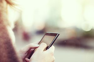 A woman using a cellphone