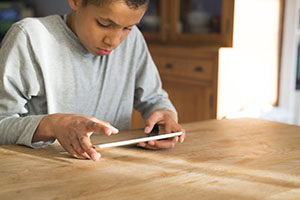 Child using iPad